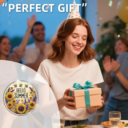 Bee 2D Flat DIY Acrylic Diamond Painting Pendants Crafts Kit Home Wall Decor