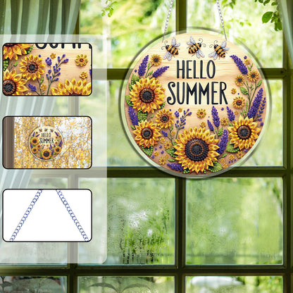 Bee 2D Flat DIY Acrylic Diamond Painting Pendants Crafts Kit Home Wall Decor