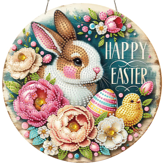 Rabbit 2D Flat DIY Acrylic Diamond Painting Pendants Crafts Kit Home Wall Decor