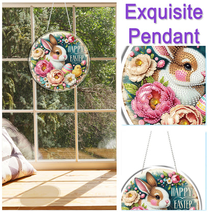 Rabbit 2D Flat DIY Acrylic Diamond Painting Pendants Crafts Kit Home Wall Decor