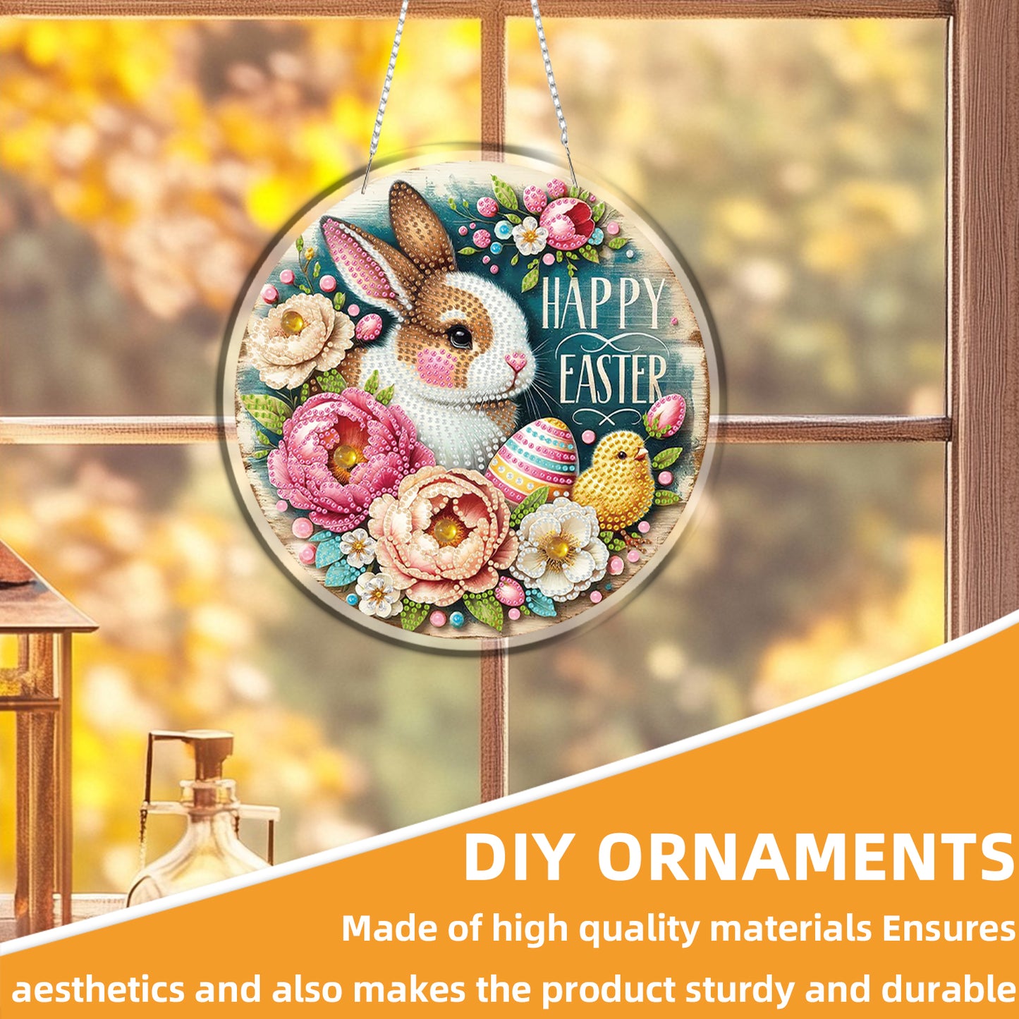 Rabbit 2D Flat DIY Acrylic Diamond Painting Pendants Crafts Kit Home Wall Decor