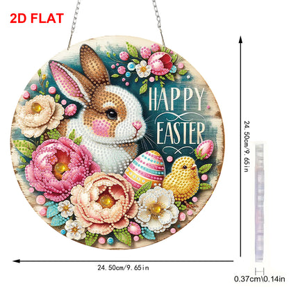 Rabbit 2D Flat DIY Acrylic Diamond Painting Pendants Crafts Kit Home Wall Decor