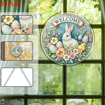 Easter 2D Flat DIY Acrylic Diamond Painting Pendants Crafts Kit Home Wall Decor