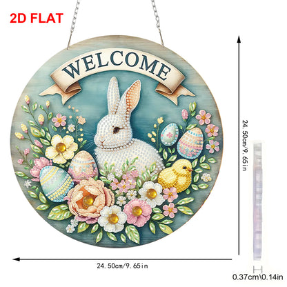 Easter 2D Flat DIY Acrylic Diamond Painting Pendants Crafts Kit Home Wall Decor