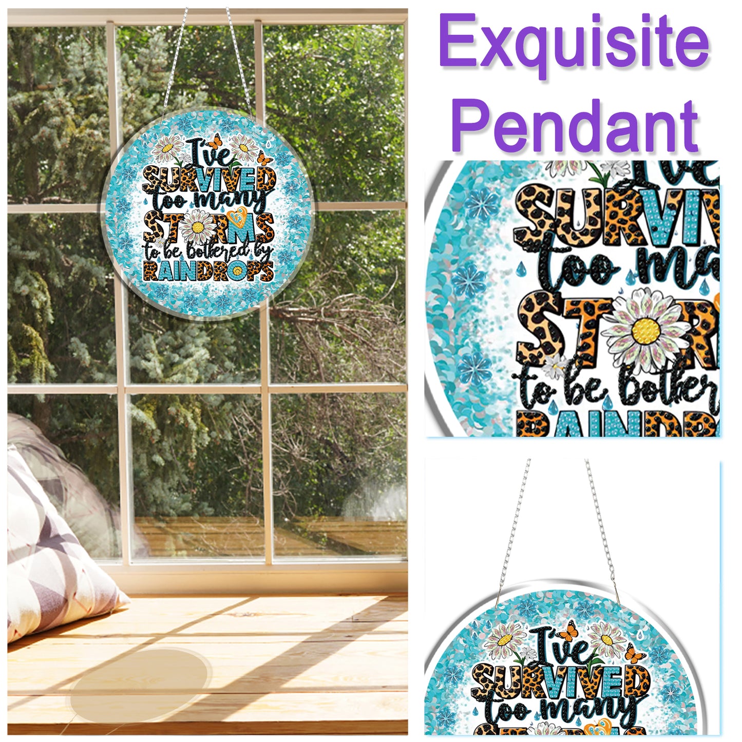 Storm 2D Flat DIY Acrylic Diamond Painting Pendants Crafts Kit Home Wall Decor