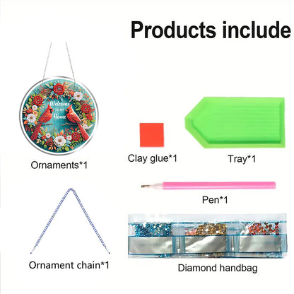 Home 2D Flat DIY Acrylic Diamond Painting Pendants Crafts Kit Home Wall Decor