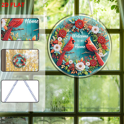 Home 2D Flat DIY Acrylic Diamond Painting Pendants Crafts Kit Home Wall Decor