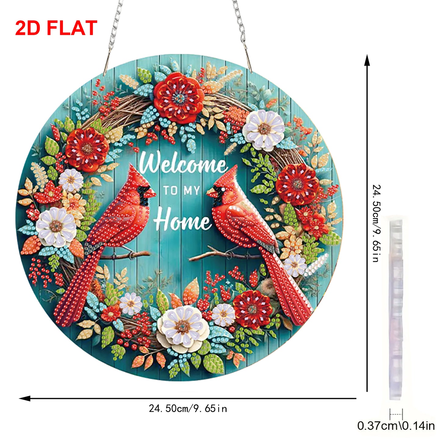 Home 2D Flat DIY Acrylic Diamond Painting Pendants Crafts Kit Home Wall Decor