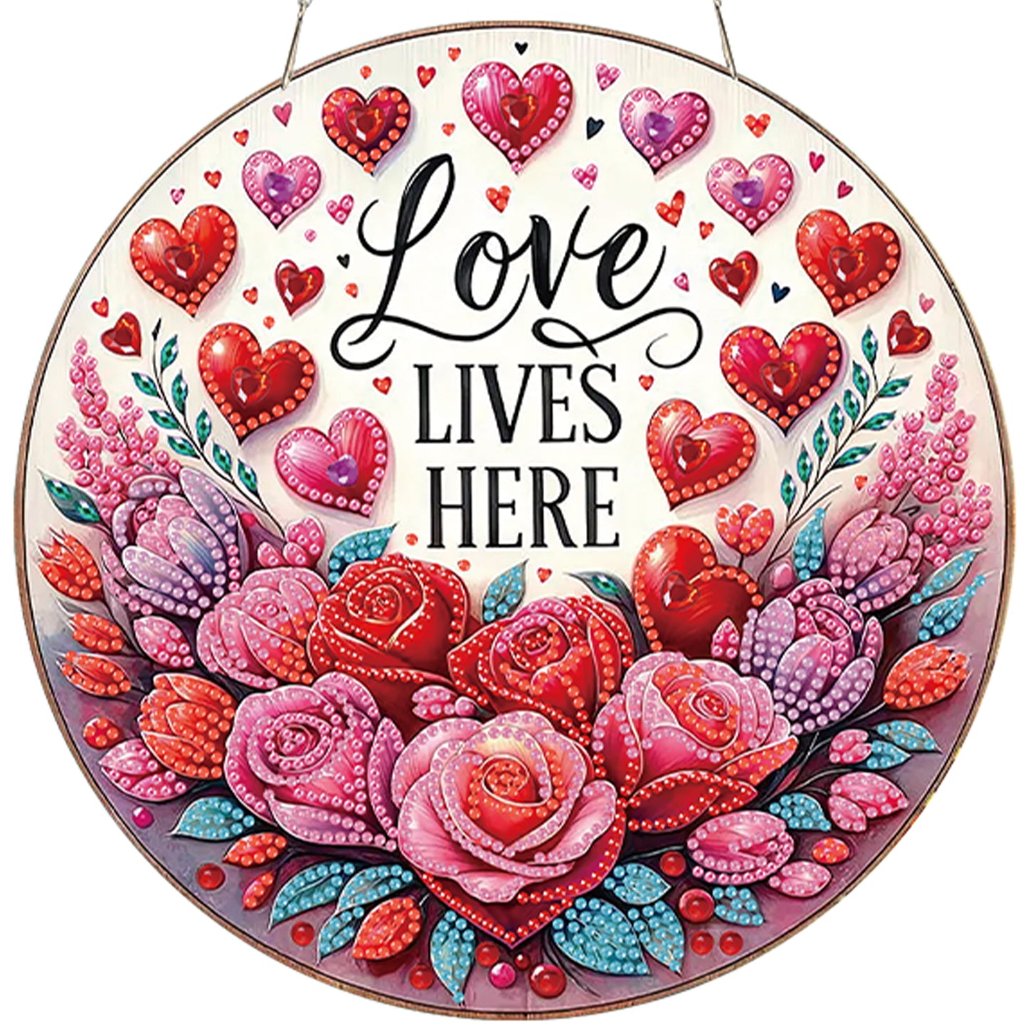 Love 2D Flat DIY Acrylic Diamond Painting Pendants Crafts Kit Home Wall Decor