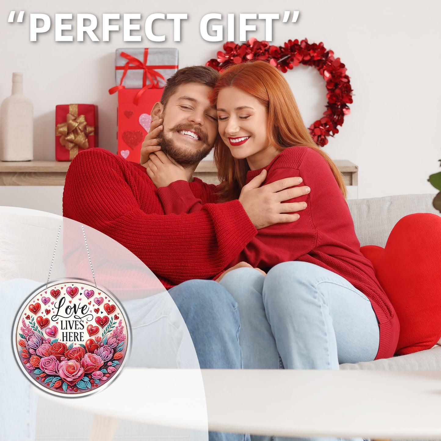 Love 2D Flat DIY Acrylic Diamond Painting Pendants Crafts Kit Home Wall Decor