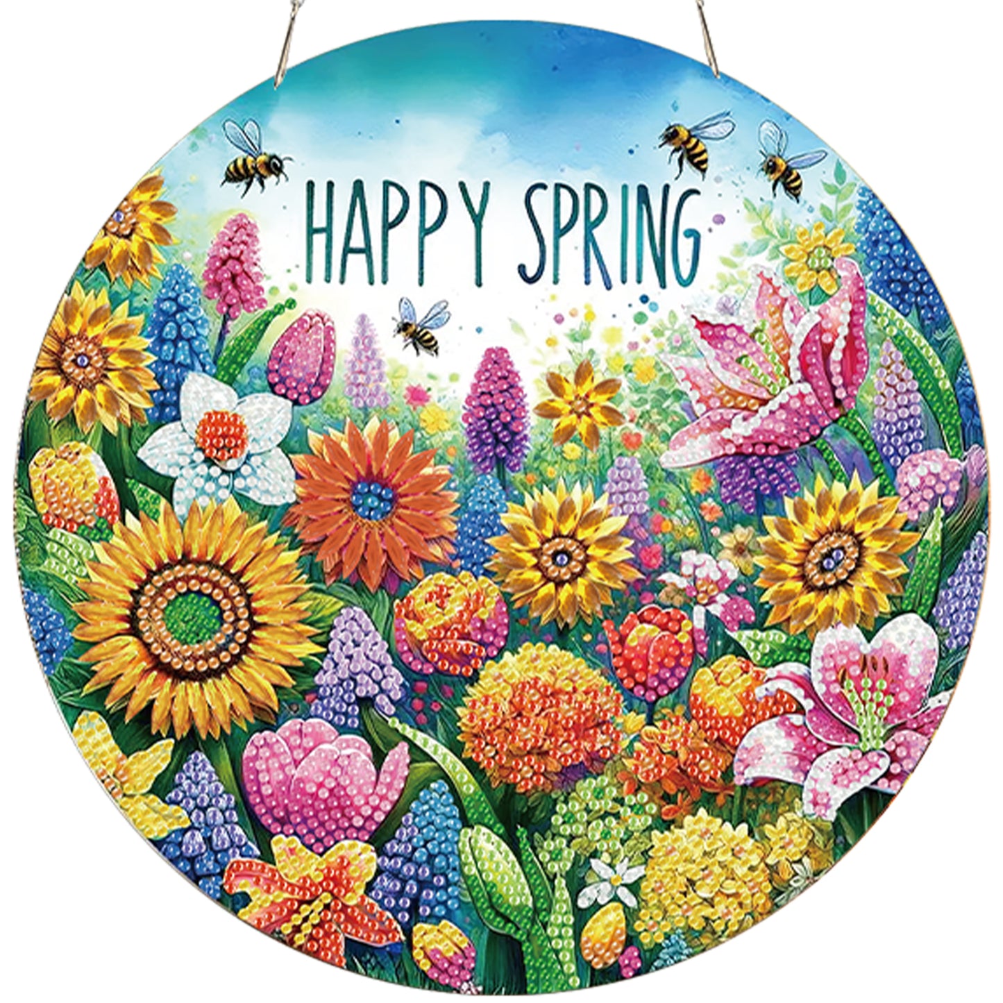 Spring 2D Flat DIY Acrylic Diamond Painting Pendant Crafts Kit Home Wall Decor