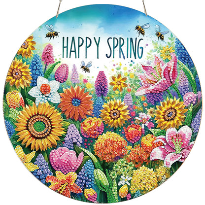 Spring 2D Flat DIY Acrylic Diamond Painting Pendant Crafts Kit Home Wall Decor