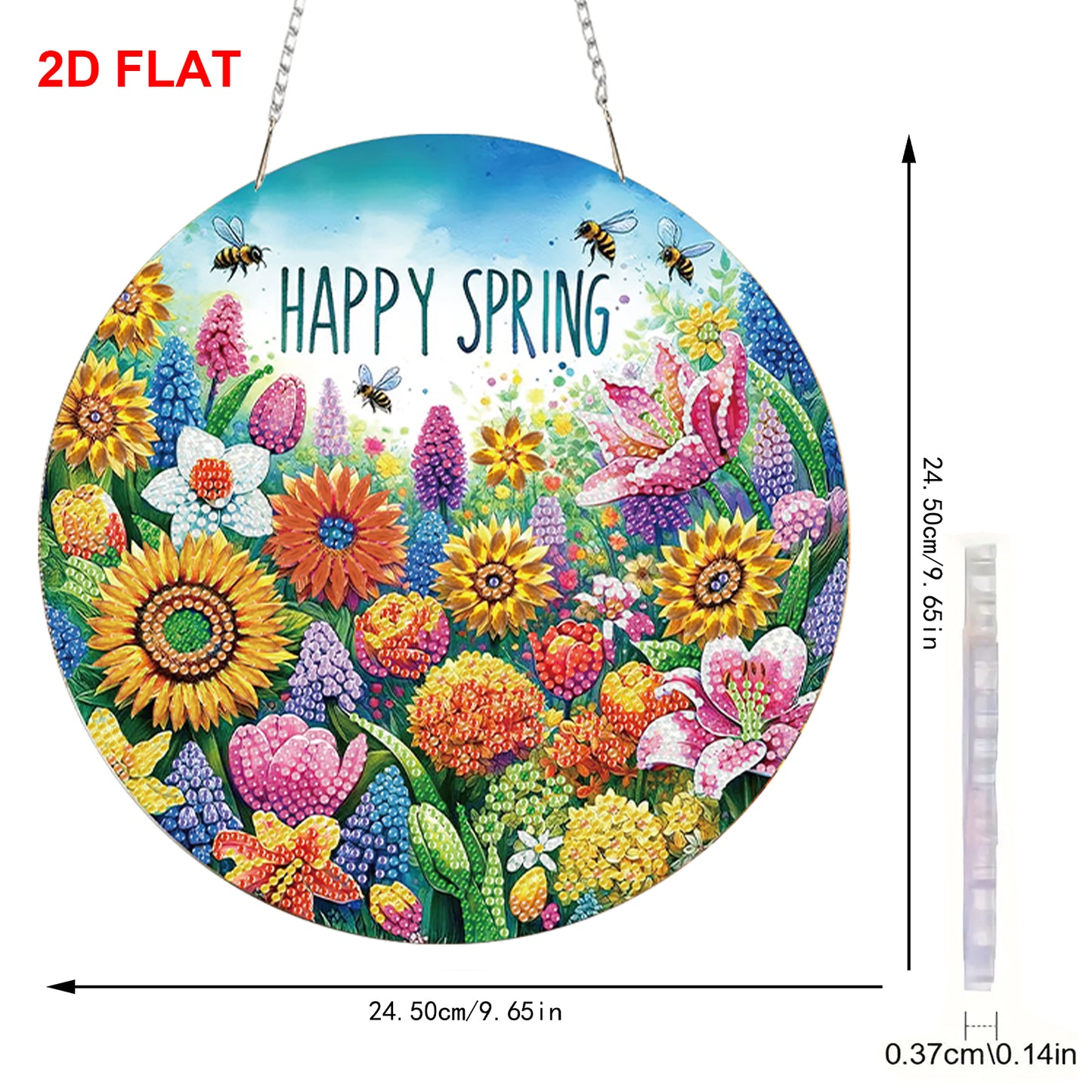 Spring 2D Flat DIY Acrylic Diamond Painting Pendant Crafts Kit Home Wall Decor