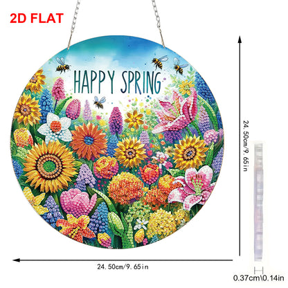 Spring 2D Flat DIY Acrylic Diamond Painting Pendant Crafts Kit Home Wall Decor