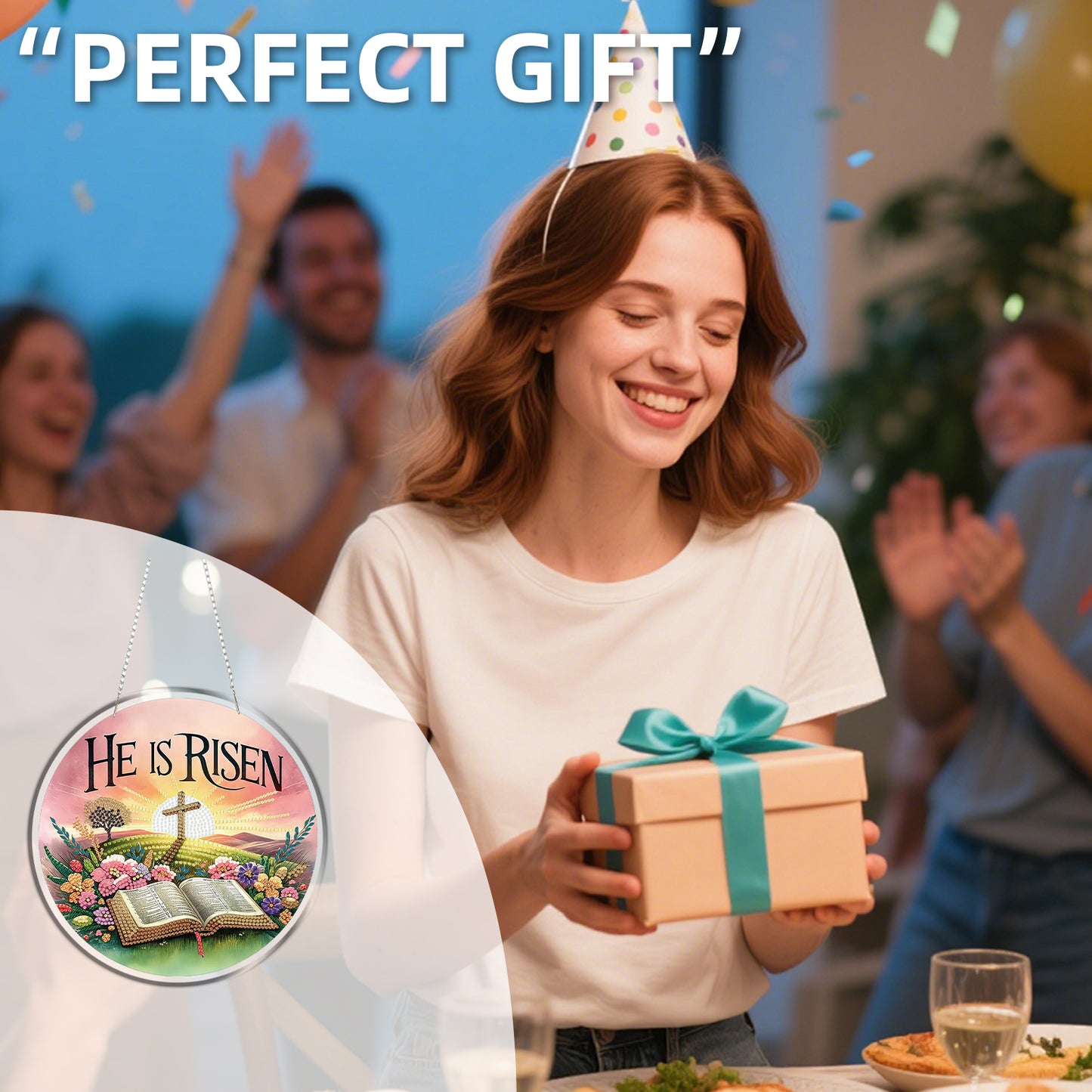 Resurrection 2D Flat DIY Acrylic Diamond Painting Pendants for Home Wall Decor