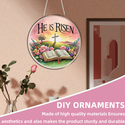 Resurrection 2D Flat DIY Acrylic Diamond Painting Pendants for Home Wall Decor