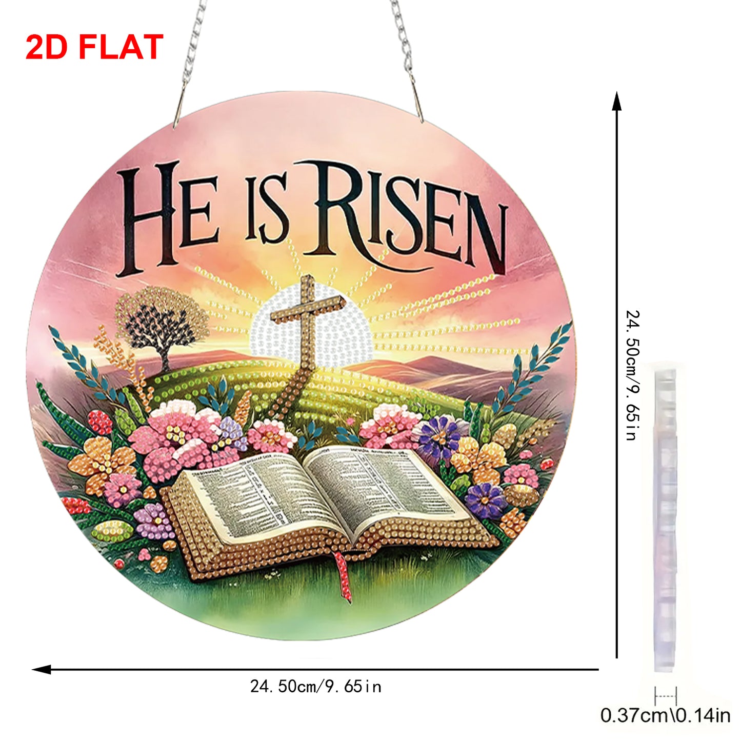 Resurrection 2D Flat DIY Acrylic Diamond Painting Pendants for Home Wall Decor