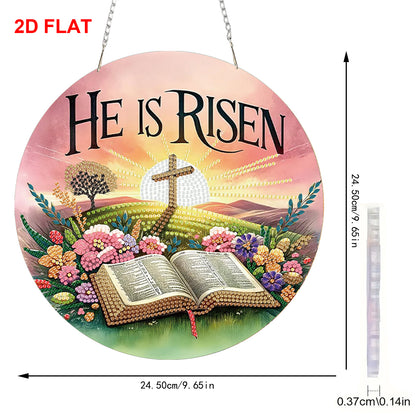 Resurrection 2D Flat DIY Acrylic Diamond Painting Pendants for Home Wall Decor