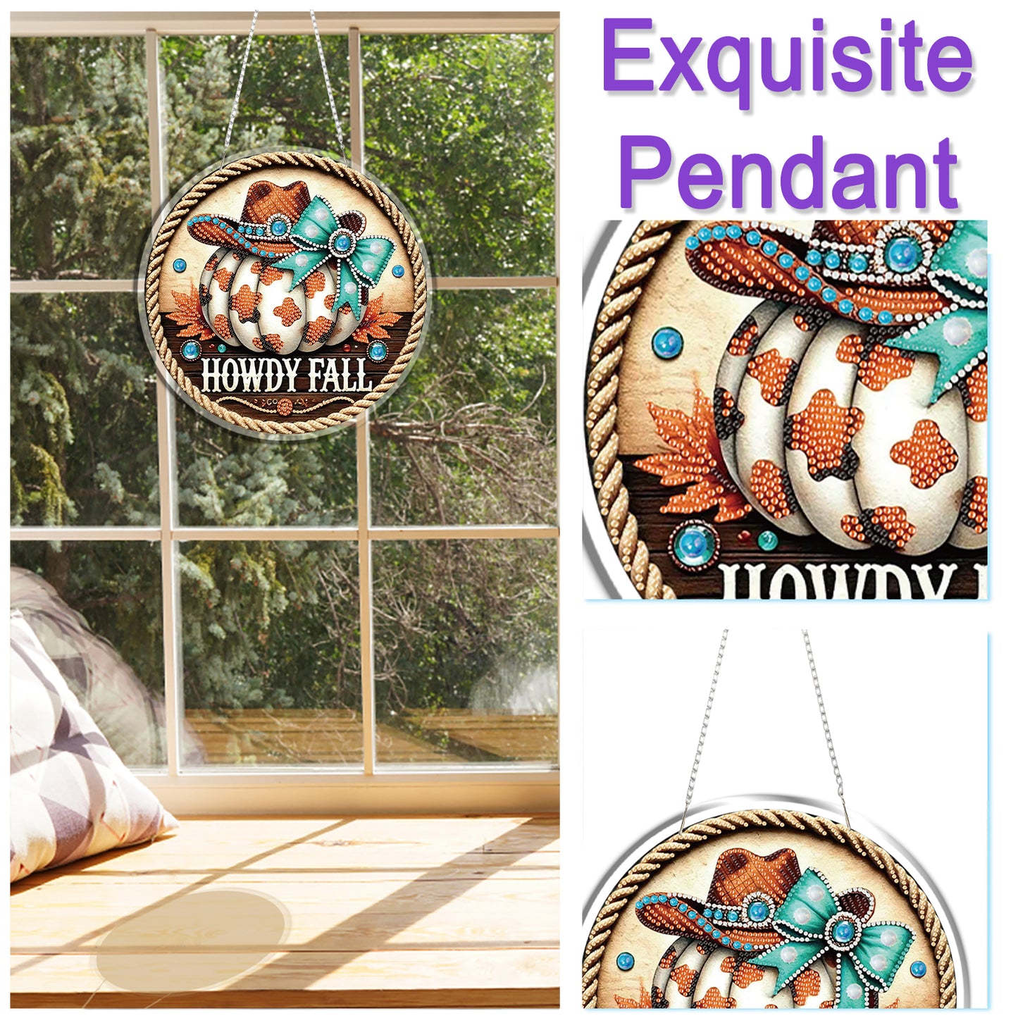 Autumn 2D Flat DIY Acrylic Diamond Painting Pendant Crafts Kit Home Wall Decor