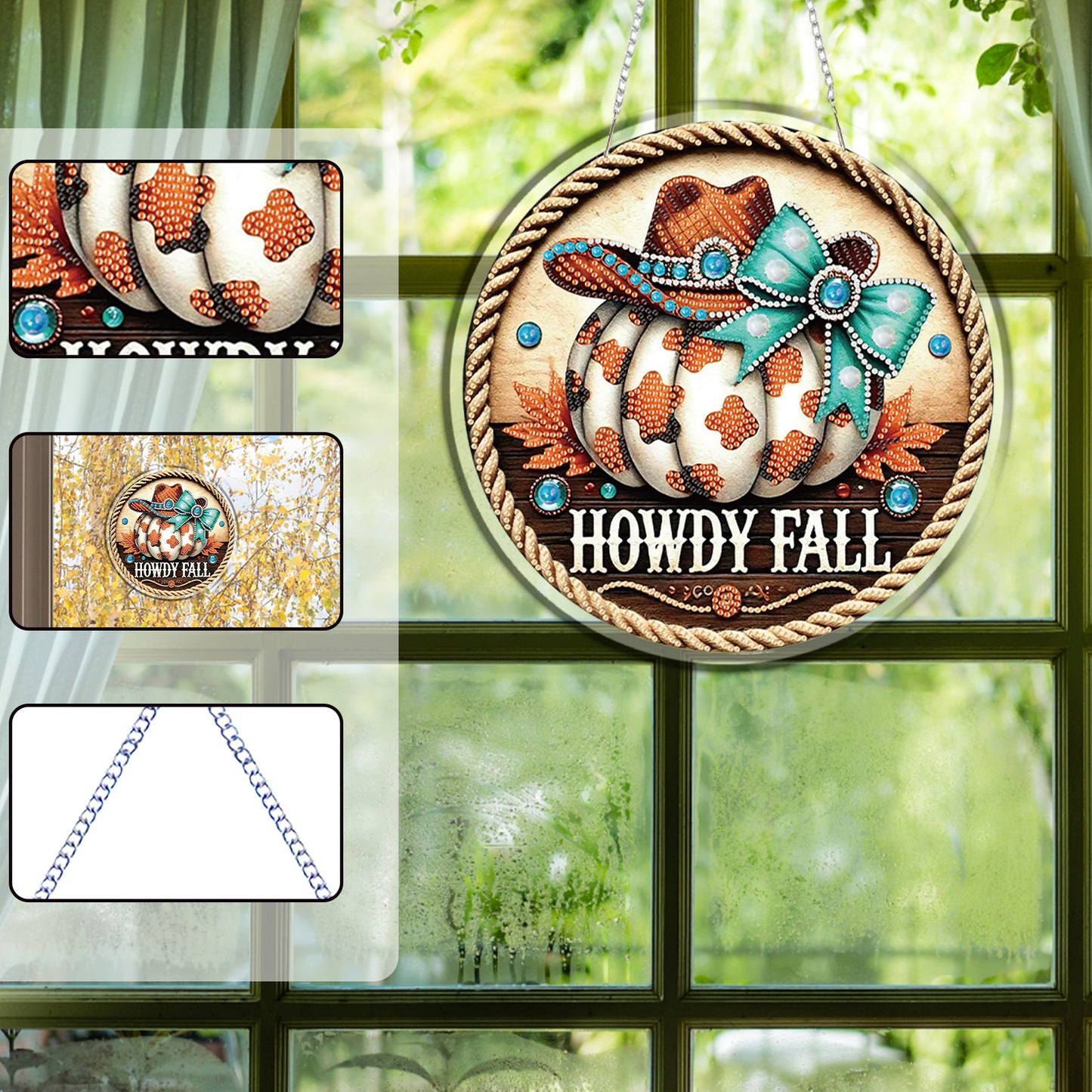 Autumn 2D Flat DIY Acrylic Diamond Painting Pendant Crafts Kit Home Wall Decor