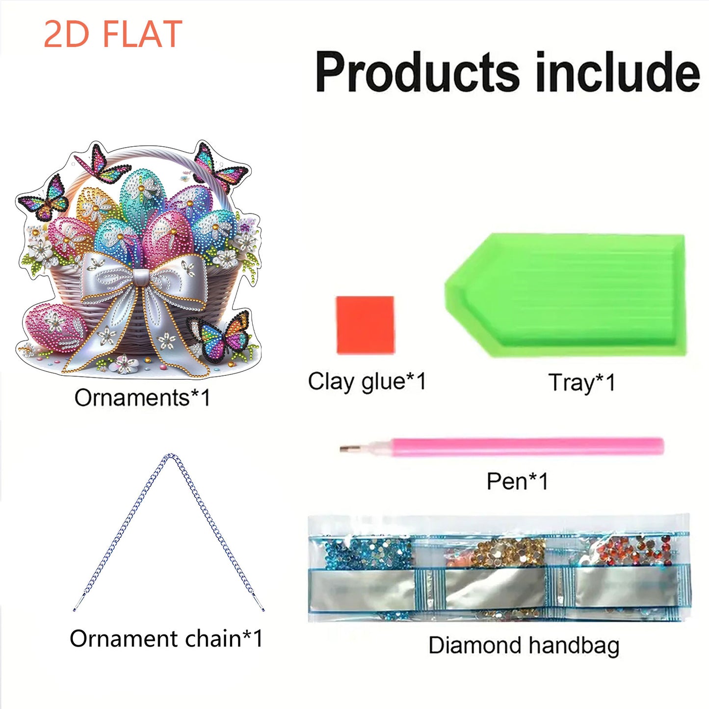 Easter 2D Flat DIY Hanging Diamond Art Ornament Home Window Pendant (Easter Egg)
