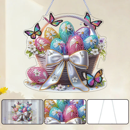 Easter 2D Flat DIY Hanging Diamond Art Ornament Home Window Pendant (Easter Egg)