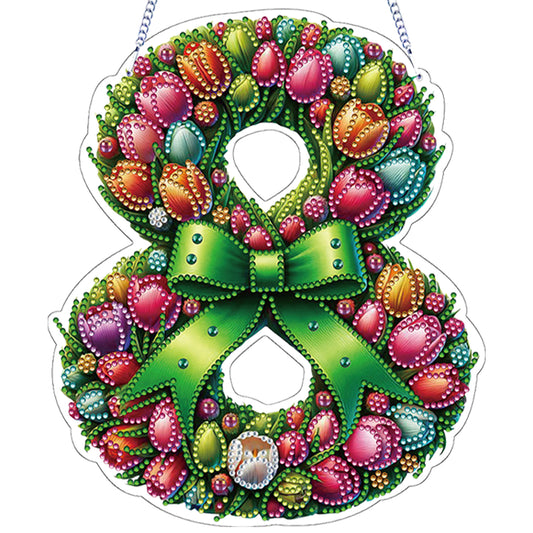 Easter 2D Flat DIY Hanging Diamond Art Ornament Home Window Pendant (Tulip)