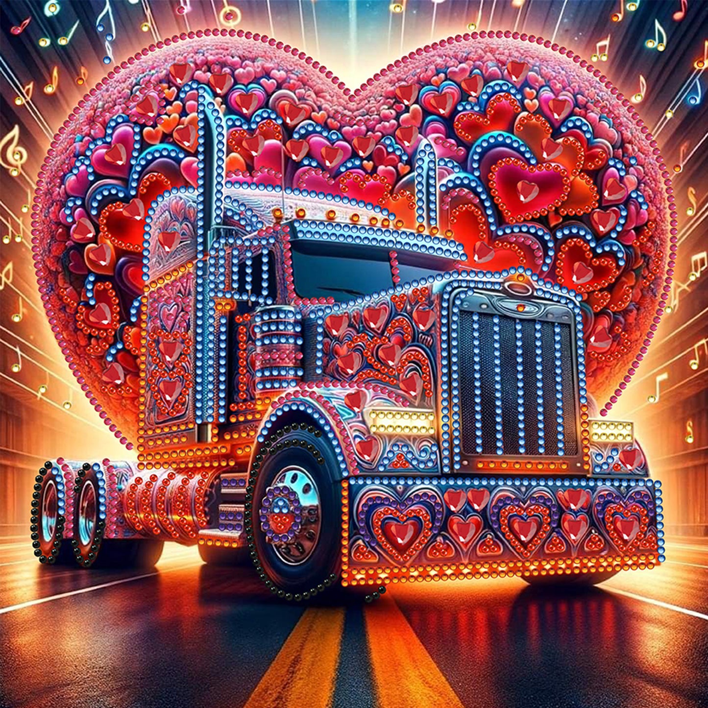 Heart-Shaped Car - Special Shaped Drill Diamond Painting 30*30CM