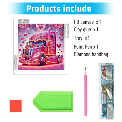 Heart-Shaped Car - Special Shaped Drill Diamond Painting 30*30CM