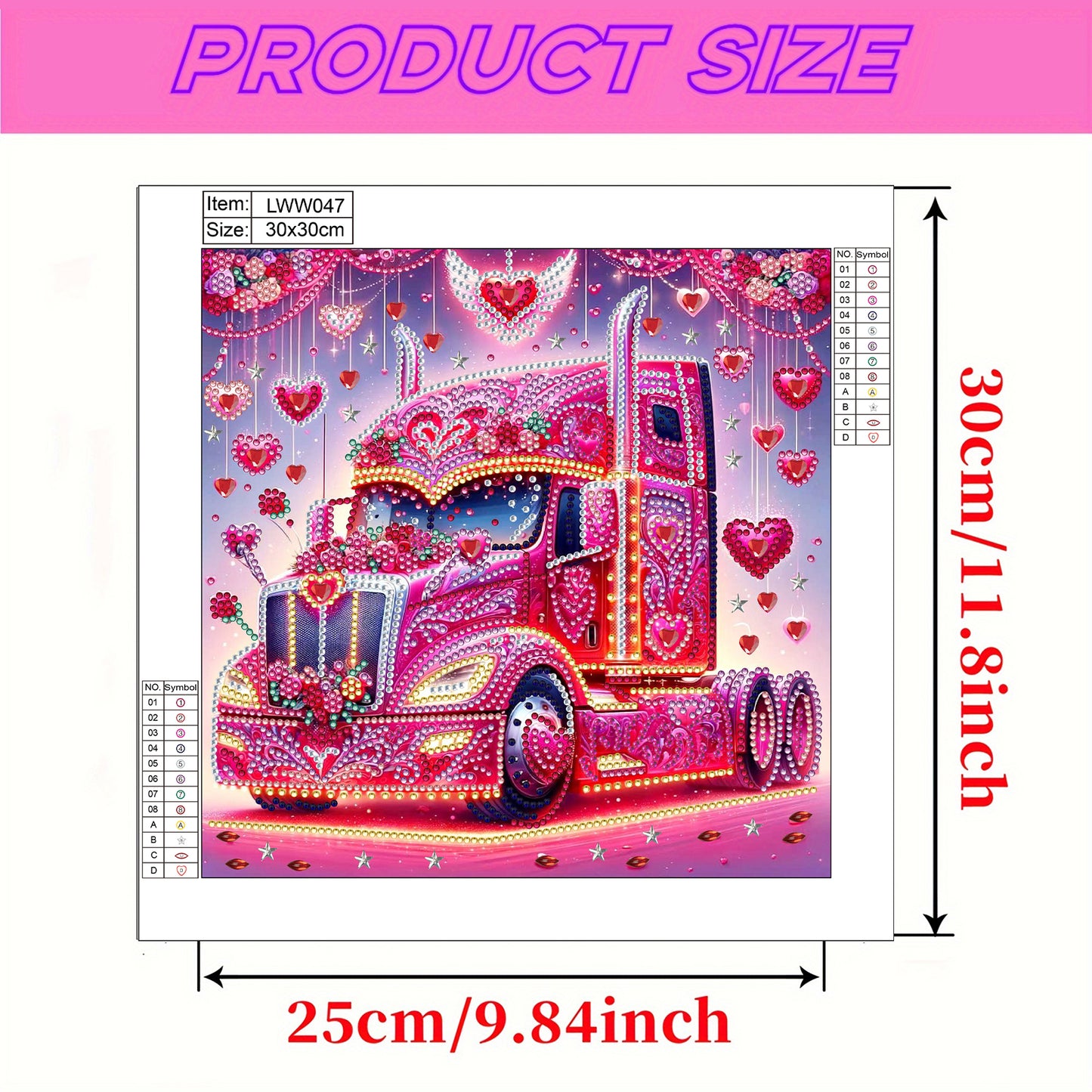 Heart-Shaped Car - Special Shaped Drill Diamond Painting 30*30CM