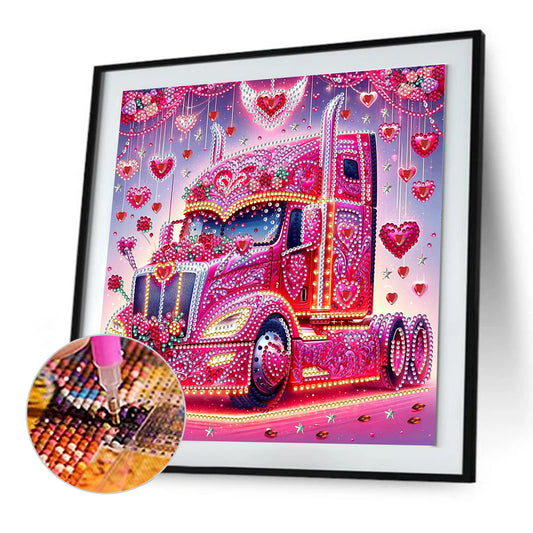 Heart-Shaped Car - Special Shaped Drill Diamond Painting 30*30CM