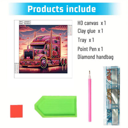 Heart-Shaped Car - Special Shaped Drill Diamond Painting 30*30CM