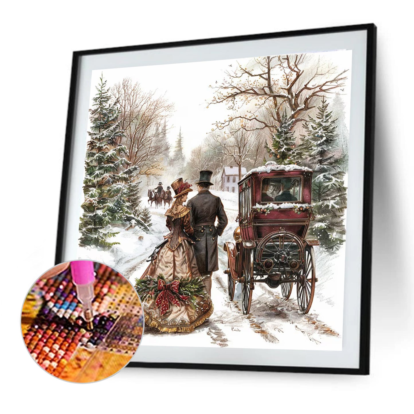 Christmas Snow Scene - Full Round Drill Diamond Painting 40*40CM