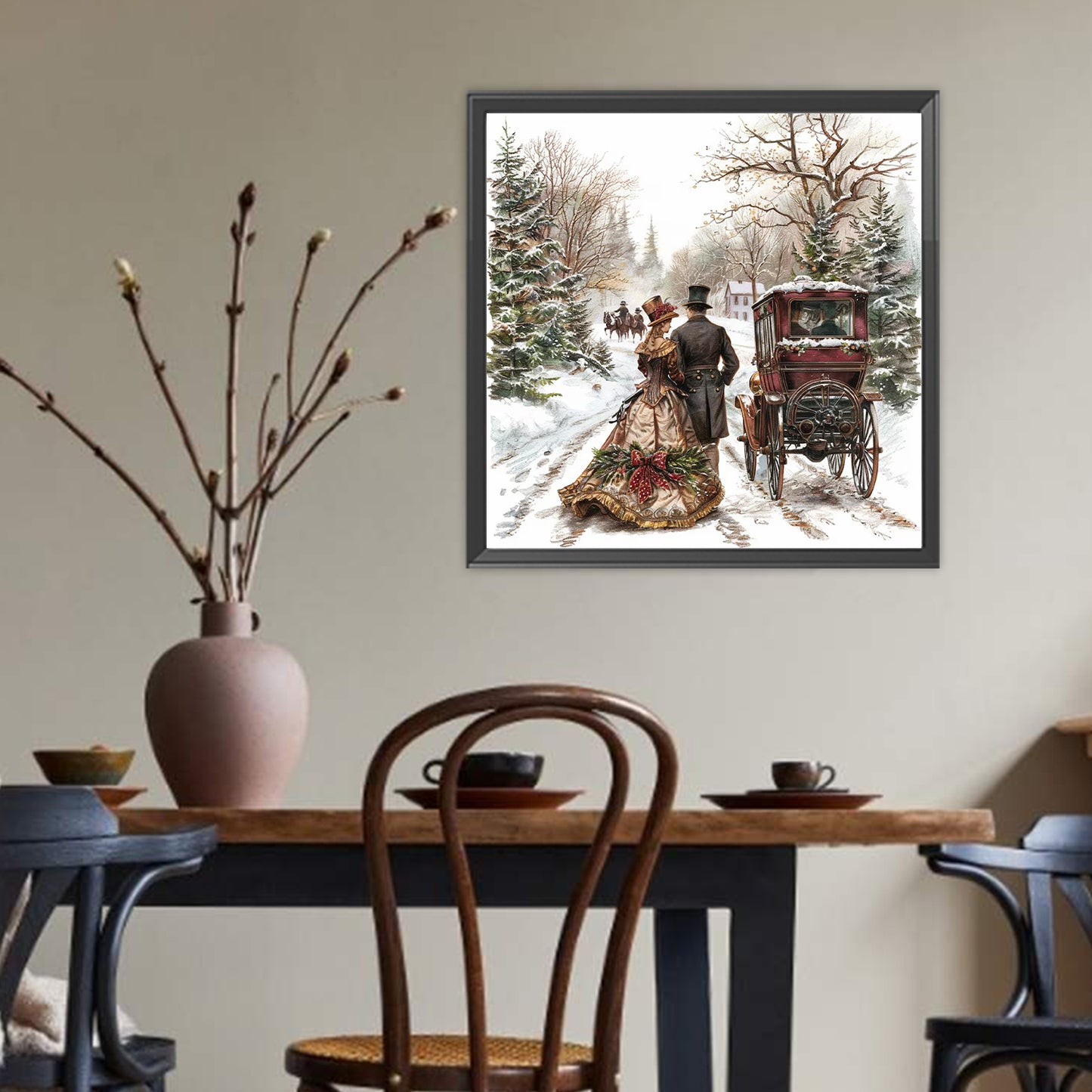 Christmas Snow Scene - Full Round Drill Diamond Painting 40*40CM