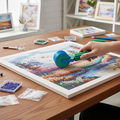 2Pcs Diamond Painting Roller DIY Diamond Painting Tools (Blue Green Red Blue)