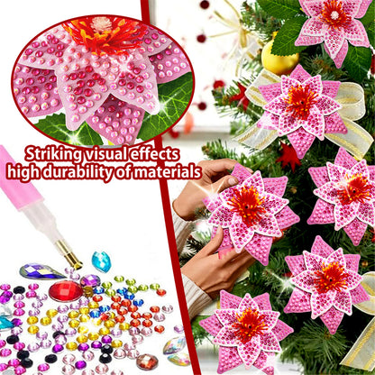 8Pcs 3D Pink Artificial Flowers DIY Desktop Diamond Art Kit for Adult Home Decor