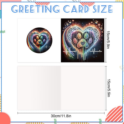 12pcs Animals Pattern DIY Diamond Art Greeting Cards with Envelope for Festivals