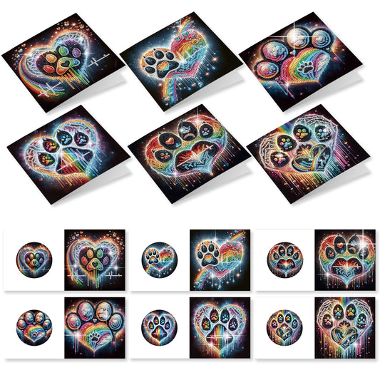 12pcs Animals Pattern DIY Diamond Art Greeting Cards with Envelope for Festivals