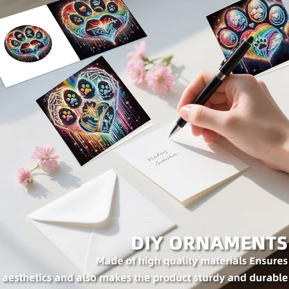 12pcs Animals Pattern DIY Diamond Art Greeting Cards with Envelope for Festivals