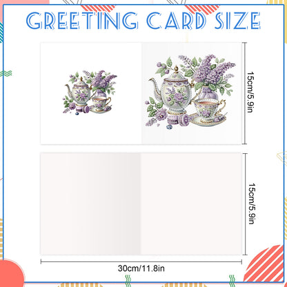 12pcs Desserts Pattern DIY Diamond Art Greeting Cards with Envelope for Festival