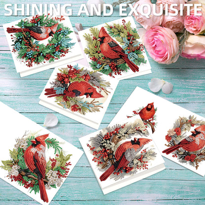 12pcs Bird Pattern DIY Diamond Art Greeting Cards with Envelope for Festivals