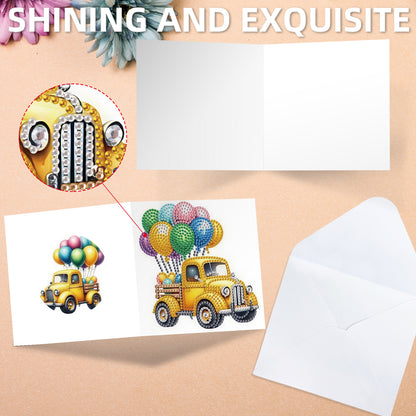 12pcs Ballon Pattern DIY Diamond Art Greeting Cards with Envelope for Festivals