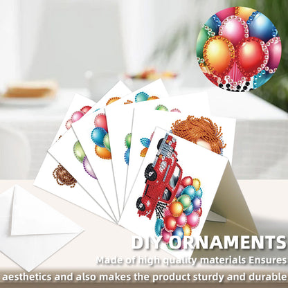 12pcs Ballon Pattern DIY Diamond Art Greeting Cards with Envelope for Festivals