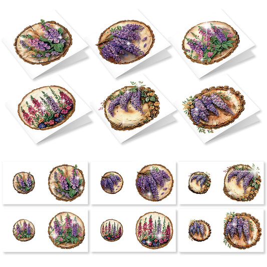 12PCS Bouquet of Flowers DIY Diamond Painting Greeting Card Set with Envelopes