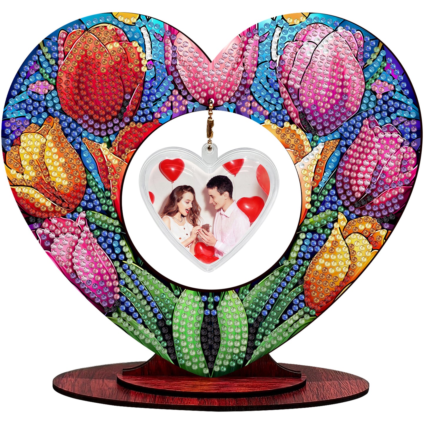 2D Flatt DIY Wooden Tulip Desktop Diamond Art Ornament Kits Home Decor