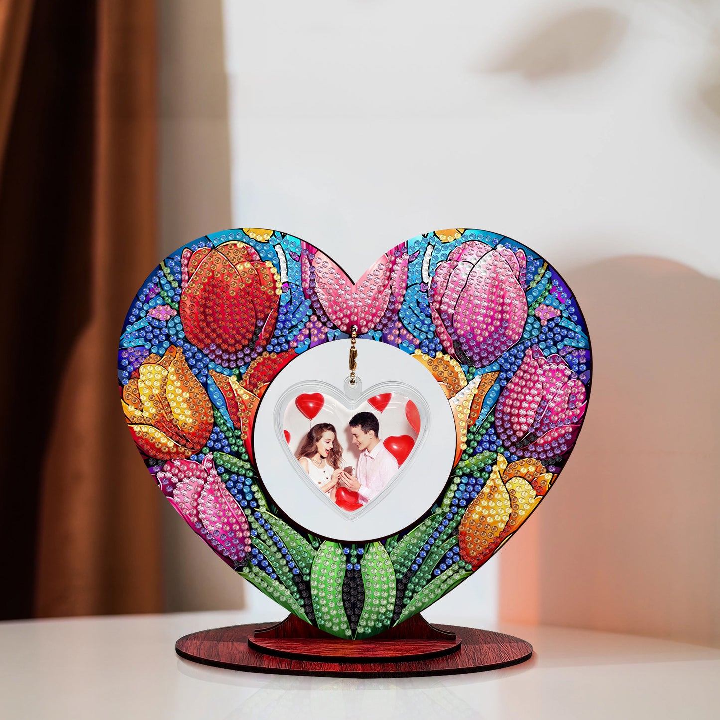 2D Flatt DIY Wooden Tulip Desktop Diamond Art Ornament Kits Home Decor