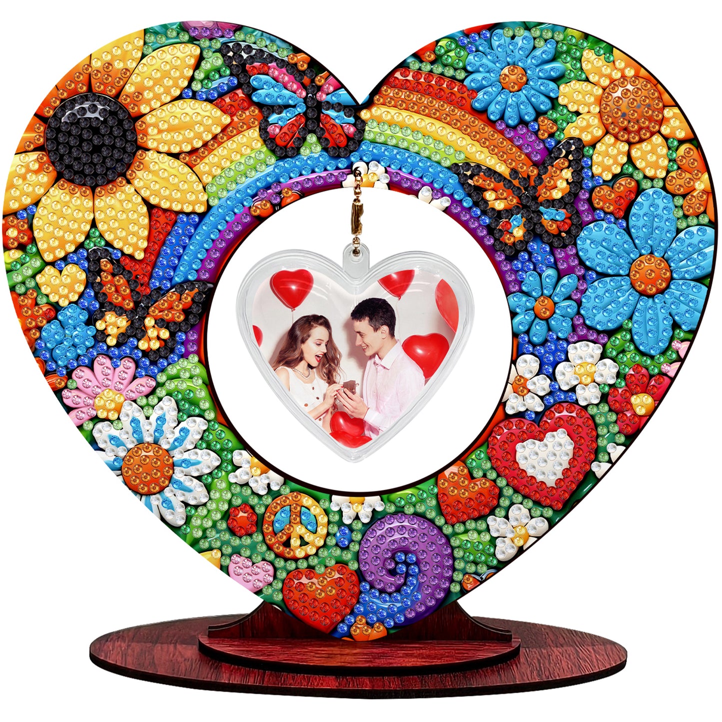 2D Flatt DIY Wooden Sunflower Desktop Diamond Art Ornament Kits Home Decor