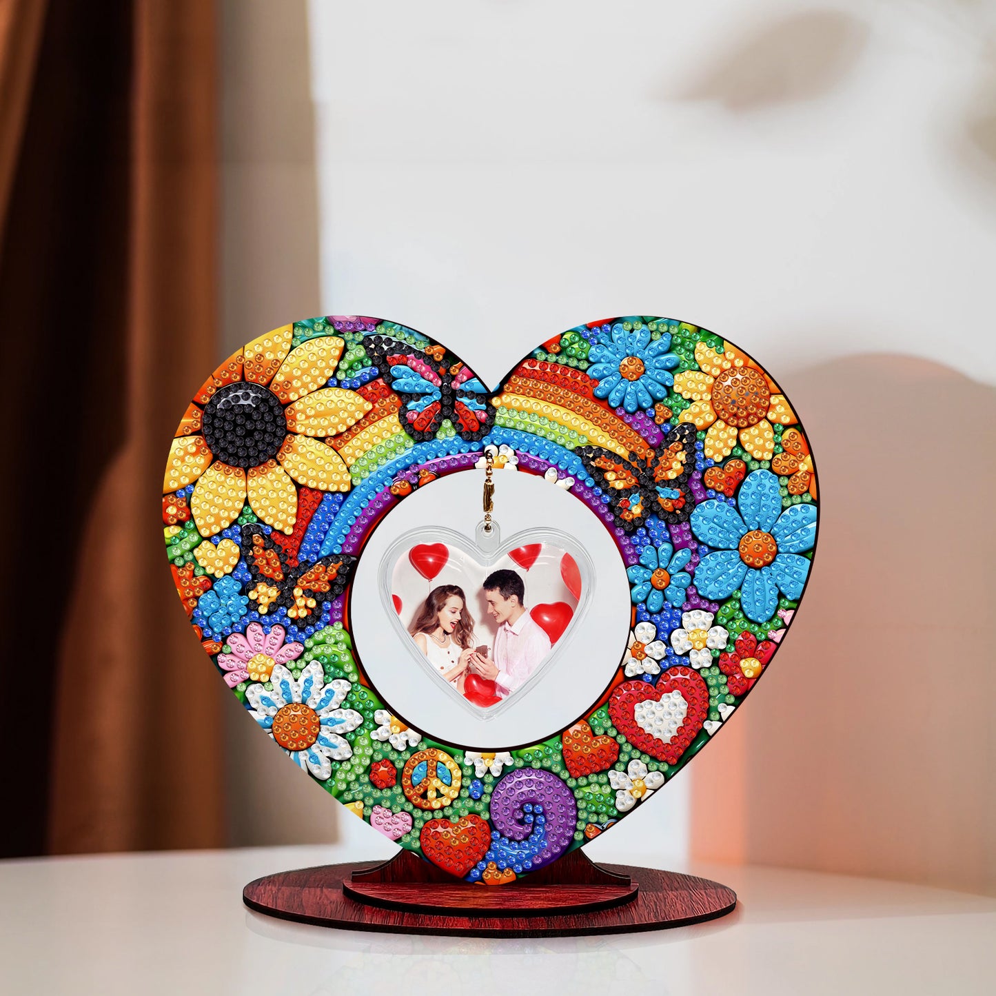 2D Flatt DIY Wooden Sunflower Desktop Diamond Art Ornament Kits Home Decor