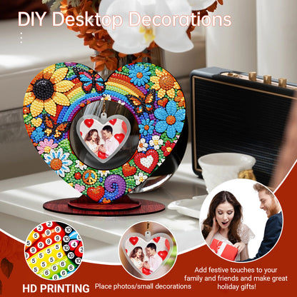 2D Flatt DIY Wooden Sunflower Desktop Diamond Art Ornament Kits Home Decor