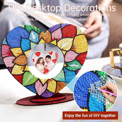 2D Flatt DIY Wooden Petal Desktop Diamond Art Ornament Kits Home Decor